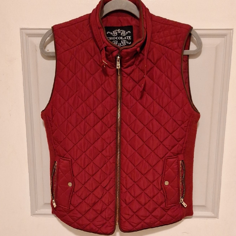 Chocolate Red Quilted Vest